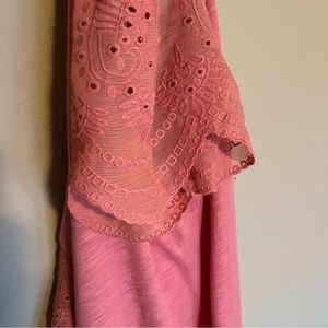 *Brand New* Cato Coral Lace Scallop Short Sleeve Top Small